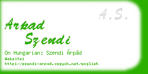 arpad szendi business card