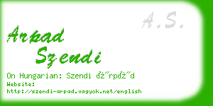 arpad szendi business card